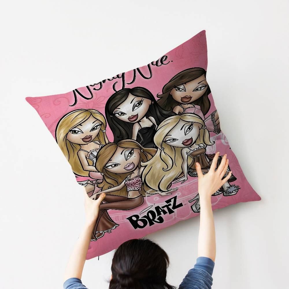 B-Bratzz Fashion M-Mask G-Girl Personalized Pillow Cover Kids Bedroom Wild Party Decor Pillowcase Kid Birthday Shower Gift