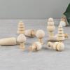 10Pcs/Set Wood Ornaments Multiple Styles No Glitch Eco-friendly Creative Anti-deformation DIY Round Corners Kids Toy Mushroom Ornaments Home