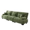 3-Seater Modular Corner Sofa with Deep Seat, Chenille Sleeper Sofa Comfortably Upholstered for Living Room, Apartment, Studio, Office, Chenille Green