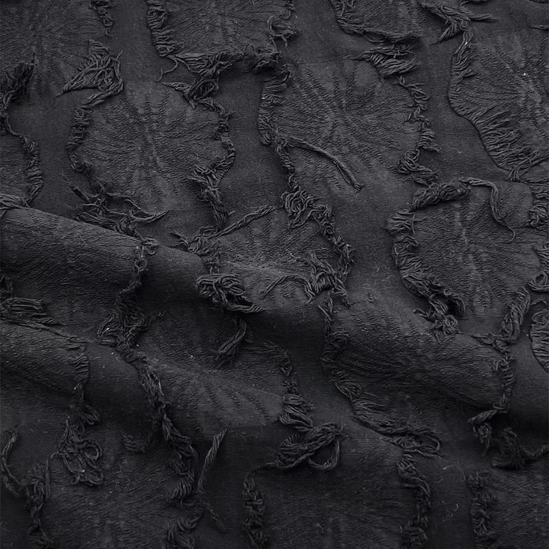 100*150cm Retro Jacquard Tassel Cotton Linen Fabric Handmade Coat Skirt Bag DIY Sewing Designer Fabrics