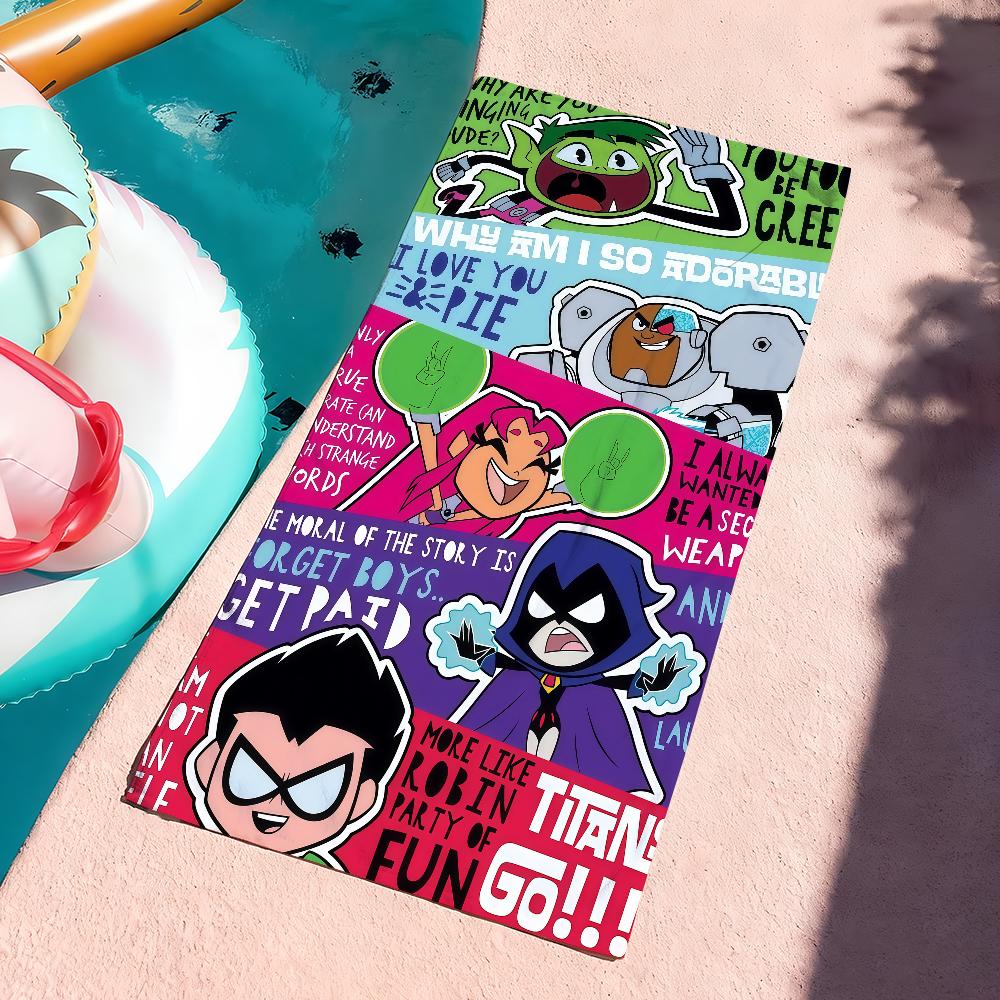 Cartoon T-teen T-titans Towel Drying Bath Towel Applicable To Light Swimming Camping Yoga Beach Out