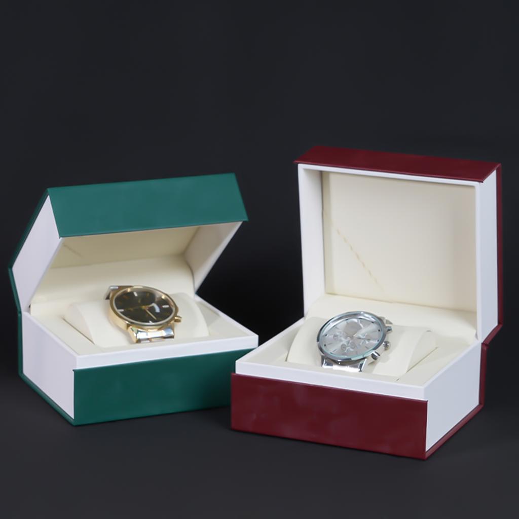 New PU Leather Threaded Square Watch Box Single Watch Case Portable Travel Watch Storage Box Scratch-Resistant Gift Watch Box