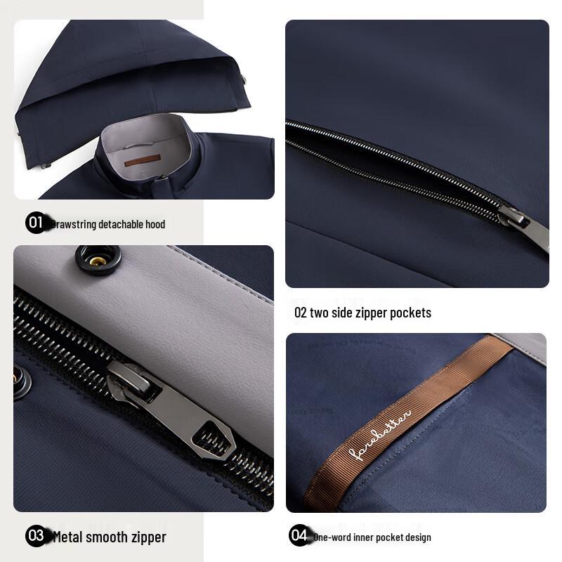 SHANSHAN Men's Detachable Hooded Business Casual Jacket