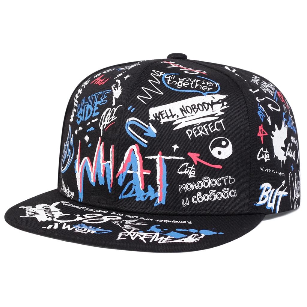 Unisex WHAT Graffiti Print Hip-Hop Hüte Mode Frühling Herbst Outdoor Verstellbare Lässige Baseballkappen Sonnenschutzhut