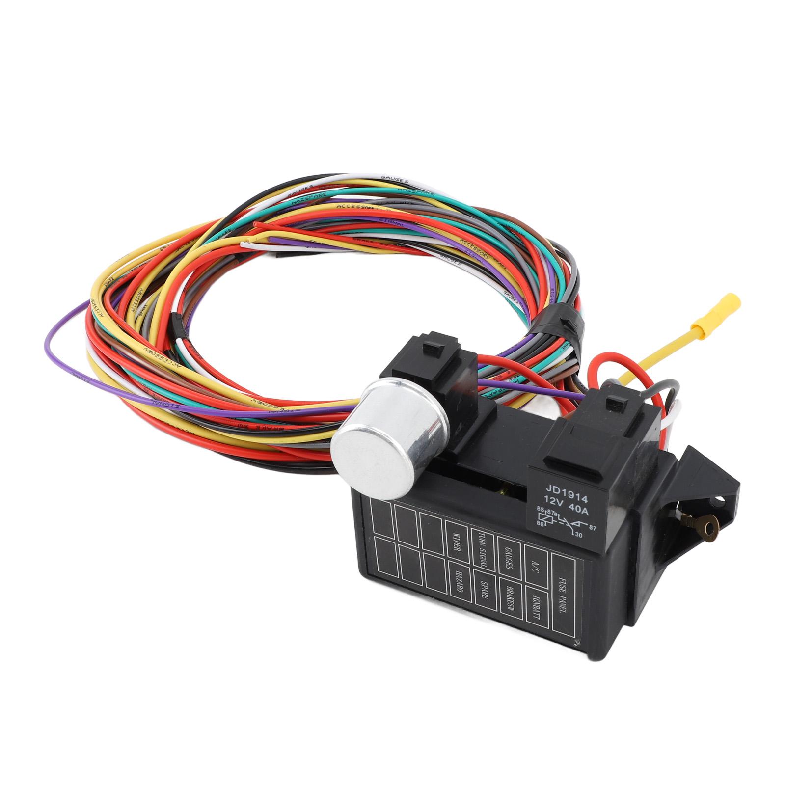 

8 Circuit Wire Harness Safe Heat Resistant Stable Reliable 8 Circuit Harness Kit For Rat Rods Sand Cars