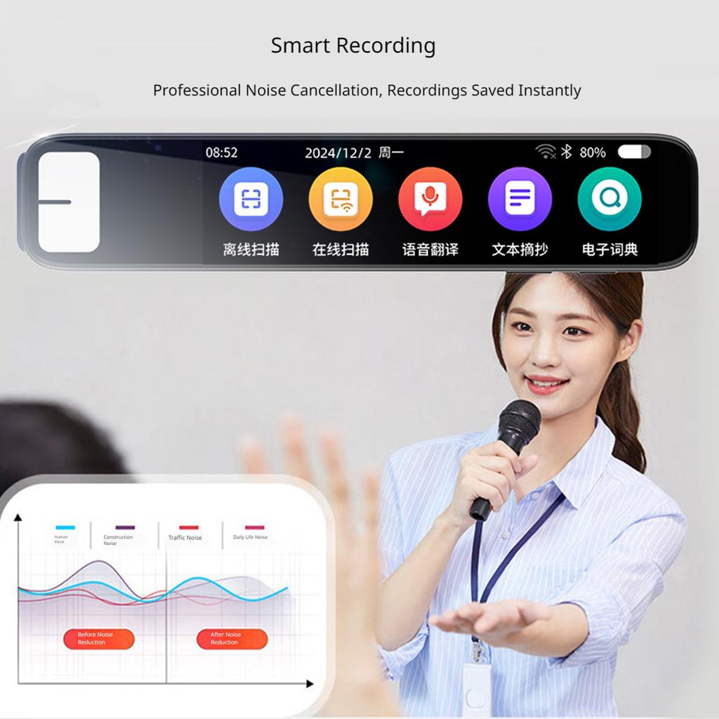 150Languages AI Voice Text Reading Pen Translation Pen Point Reading Learning Voice Translator For Dyslexia Student&Professional