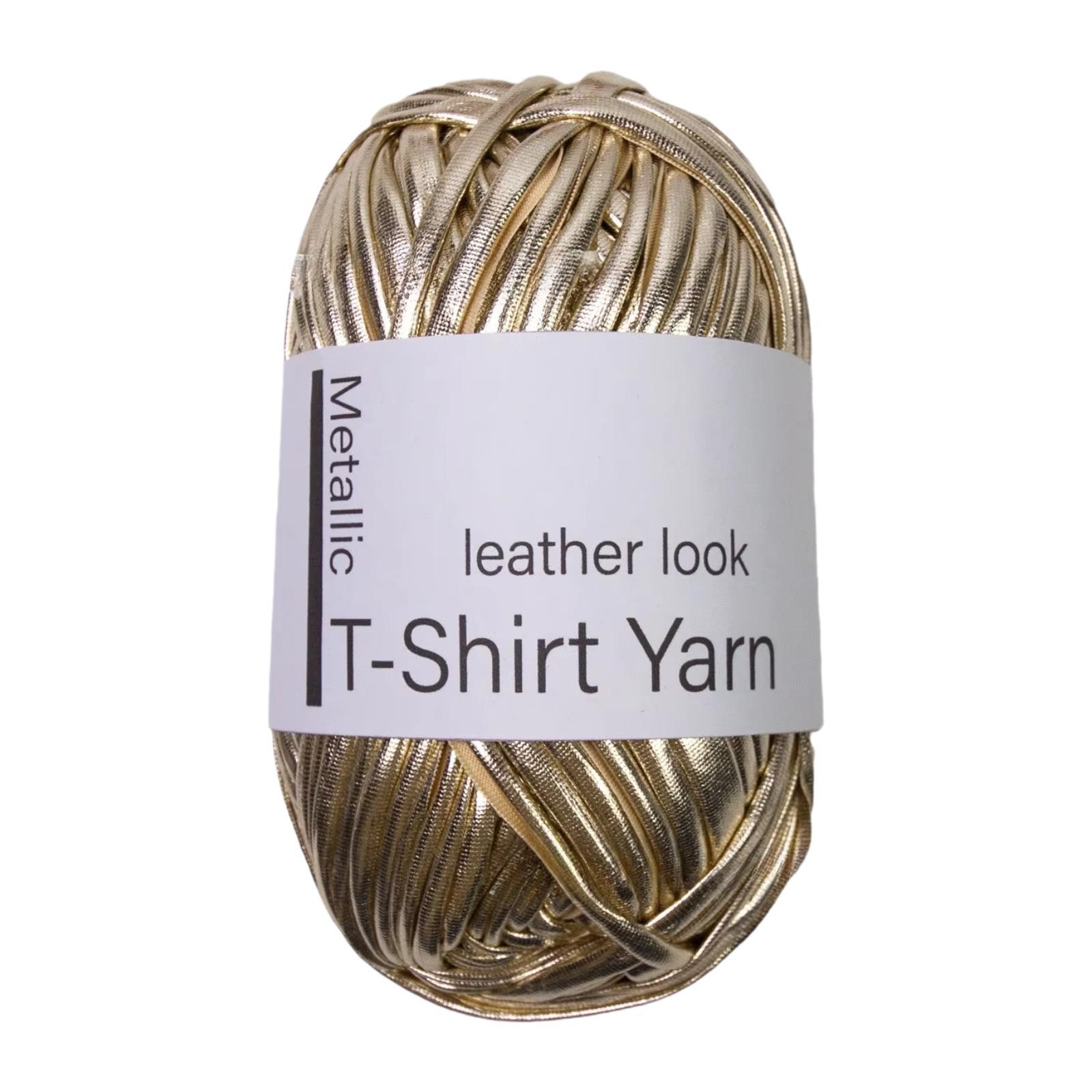 Metallic T Shirt Yarn Shiny Knitting Crochet Yarn for Crocheting Beginners