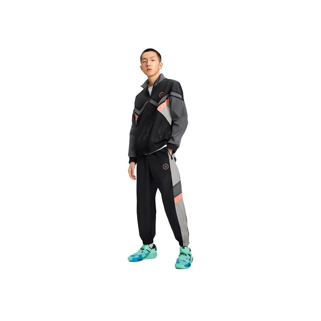 Li Ning Wade Series Color Block Woven Loose Sports Jacket Men Jackets Black AJDR375-1