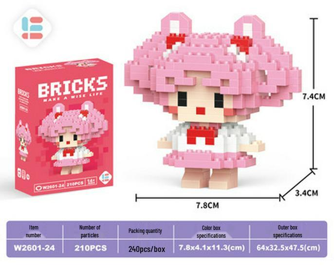 Cartoon Figurine Compatible Lego Bricks: Educational Micro Bricks Assemble Toy for Children