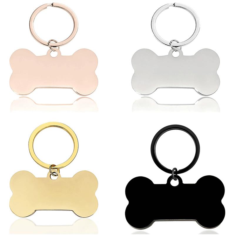 

WTEMPO Family Keychains Kit Blank Bone Shaped Design Dog Tags Blank Iron Plates with Key Rings Creative DIY Pet Anti-wandering Keychain Tags 4pcs*large разноцветный