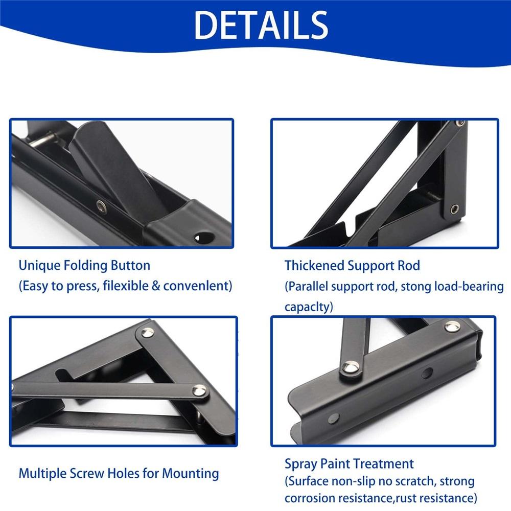 20 Inch Heavy Duty Folding Shelf Brackets, 2 Pack DIY Wall Mounted Shelf Bracket for Fold Down Table, Stainless Steel Folding Table Hinge Space Saving