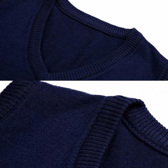 Chaleco de Lana Tejido de Invierno Casual para Hombre de Color Sólido con Cuello en V sin Mangas Talla Grande