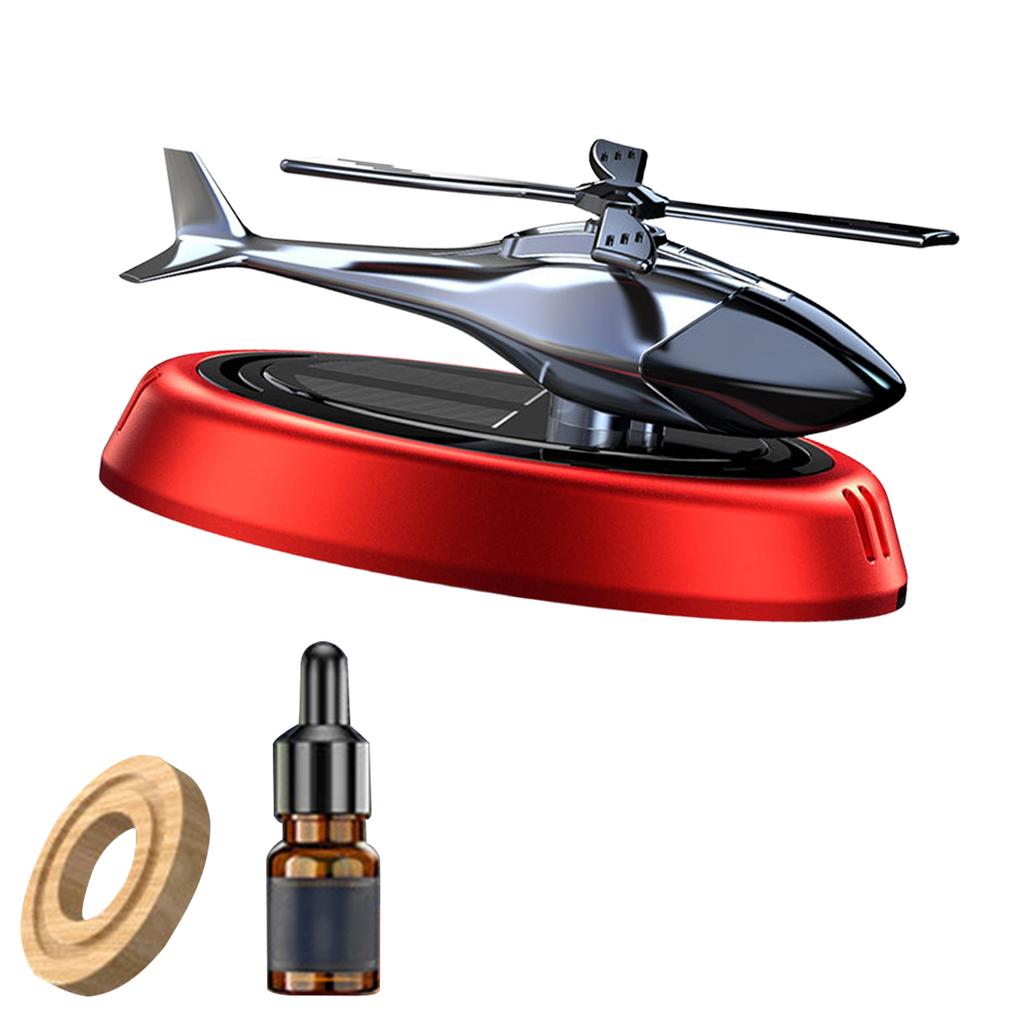 Solar Helicopter Car Air Freshener with Rotating Decor Car Fragrance Mute,Auto Aroma Diffuser for Interior/Office Gift Alloy+ABS
