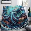 Marine Life Print Flannel Blanket,High Quality Comfortable for All Seasons,Home Decor,Warmth and Comfort,Perfect for Christmas Gifts