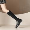 Women Genuine Leather Knee High Boots Low Heels Fashion Punk Concise Shoes Woman Autumn Winter Motorcycle Boots Platform Shoes
