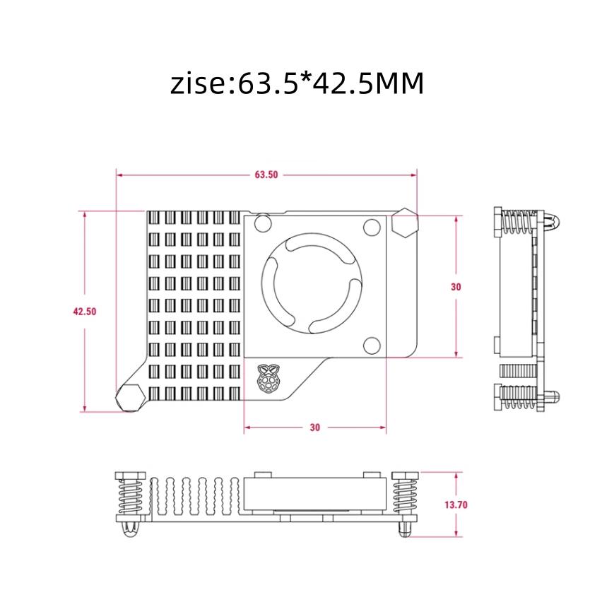 Raspberry Pi 5 Official Case with Cooling Fan for RPI 5 Official Aluminum Box Shell Enclosure Fuel Injectors 6