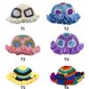 Hand Crochet Bucket Hat with Ruffled Edge Warm Fisherman Hat Ethnic Flower Hat Headwear for Women Winter Elegances