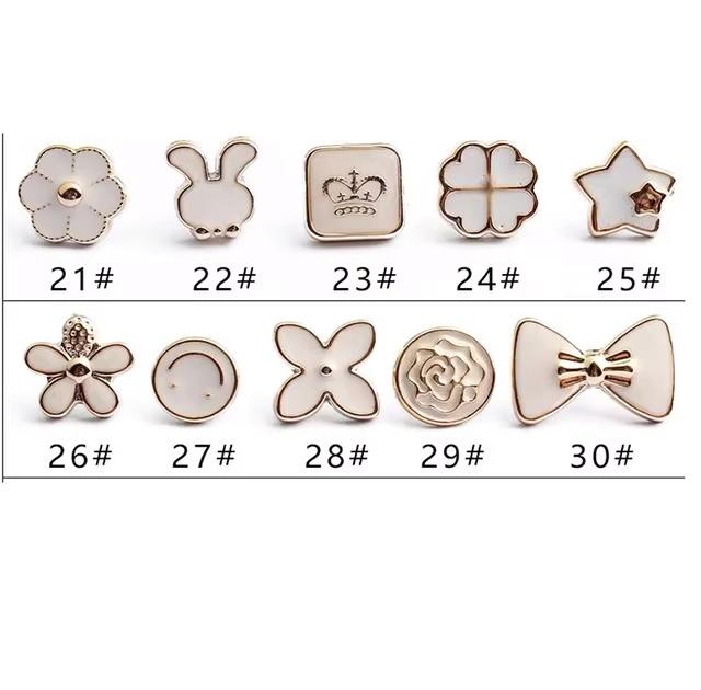 10pcs/Fashion Brooch SetPrevent Accidental Exposure Buttons Brooch Badge Cufflinks Button Detachable Buttons Sewing Accessories