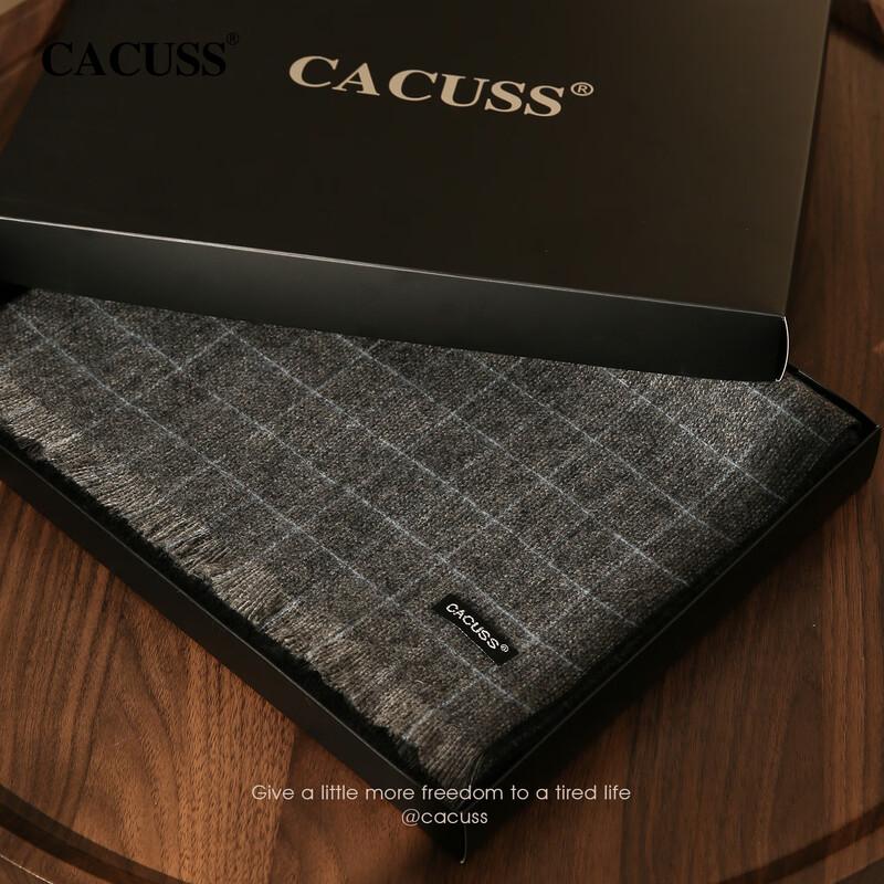 CACUSS Men's Pure Wool Warm Scarf with Gift Box