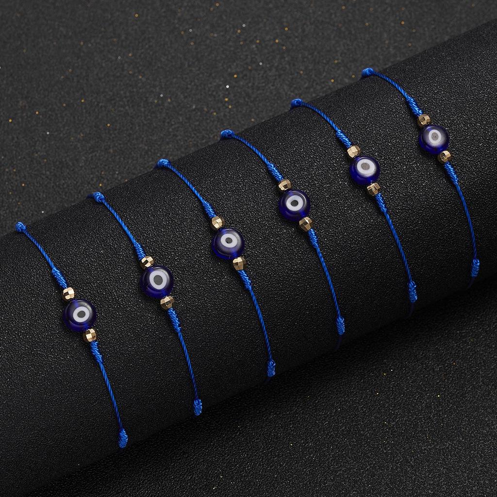6Pcs/Set Handmade Turkish Lucky Evil Eye Bracelets For Women Men Blue Eyes Braided Red Rope Lucky Bracelet Friendship Jewelry