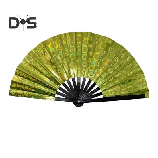 Tragbarer Faltventilator, holografischer Handventilator für den Sommer, Dekoration, Tanz-Performance-Requisiten, Party-Kostümzubehör