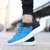 Lace-up Men's Sports Shoes PU Leather Running Shoes Black Outdoor Casual Sneakers for Walking Jogging Waterproof