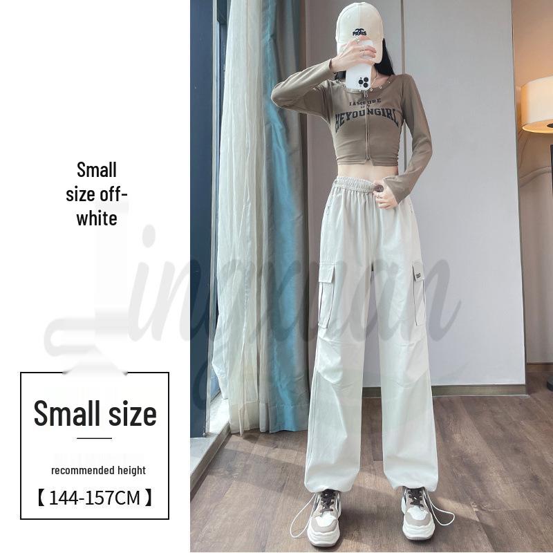 2026 Spring/Summer Women s High Waist Tencel Cotton Wide-Leg Cargo Joggers M