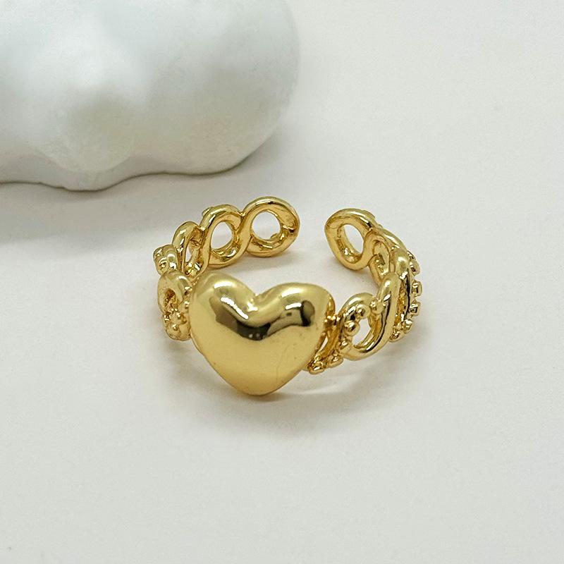 European Fashion 3D Love Heart Adjustable Ring - Personalized, Simple, and Versatile Design