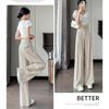 Sommer Batik Leinen Weitbein Hose Hohe Taille Locker Lange Hose für Damen