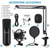 YOTTO USB Condenser PC Microphone Set with Microphone Pop and Arm Stand for Live and Game Commentary Microphone, Microphone, Stand, Filter, Recording,