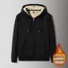 Autumn Winter Trendy Men's Fleece-Lined Thickened Sports Hoodie Plus Size Loose Casual Cardigan Jacket