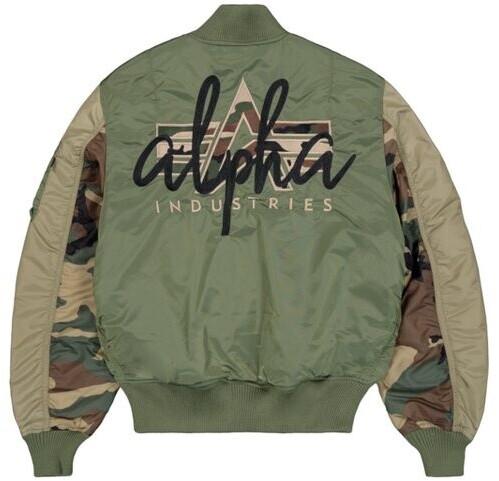 Зимняя куртка Alpha Industries MA-1 Camo Back Embroidery Bomber Jacket Размер Olive Green (258120-01)