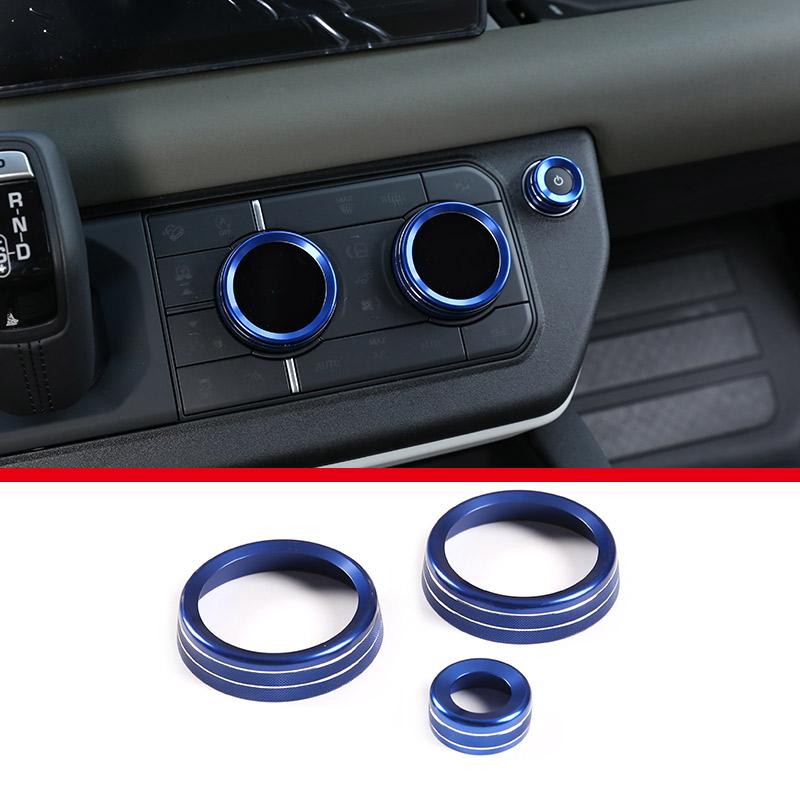 For Land Rover Defender 110 2020-2024 Aluminum Car Air Conditioning Knob Reversing Mirror Adjustment knob Cover Car Accessories