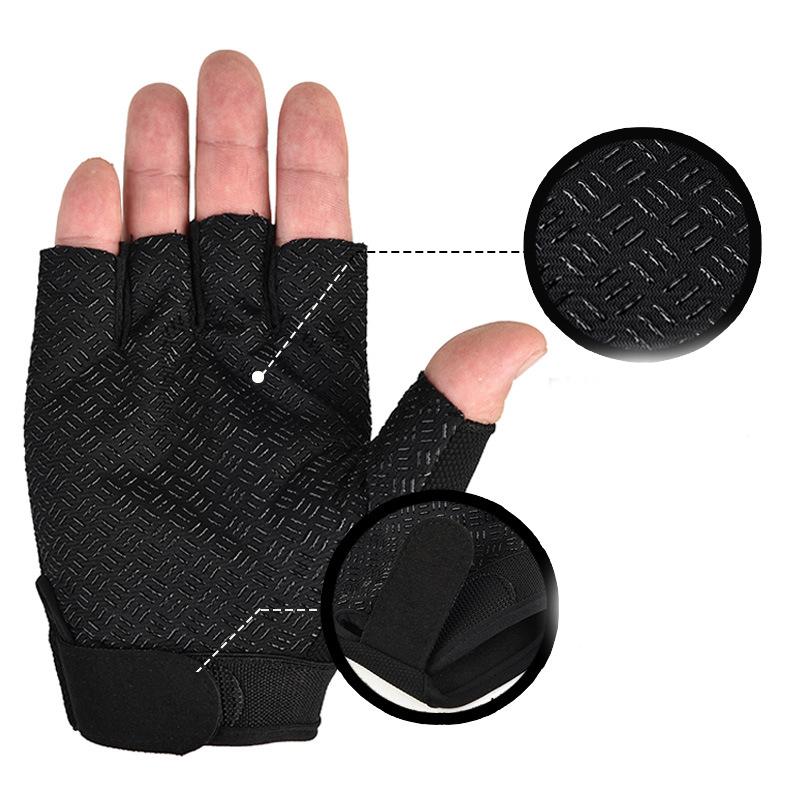 Half-Finger Breathable Polyester Workout Gloves for Men Women Fitness Training Gym Weightlifting