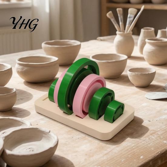 Ceramic Tumbler And Vase Base Tools Pottery Foot Ring Set, 6 Sizes Clay Aligner Templates, Refinement Shaping for Mugs Bowls Vases, Hand Building