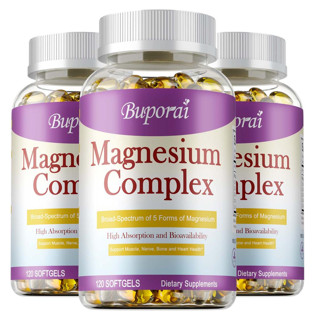 Capsule Complesso di Magnesio, Integratore Multimagnesio, Rilassamento Muscolare, Salute delle Ossa, Integratore Alimentare