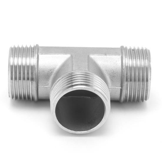 Tvarovaný konektor G1in s vnějším závitem, nerezová ocel, T-kus, hardware, potrubní armatury