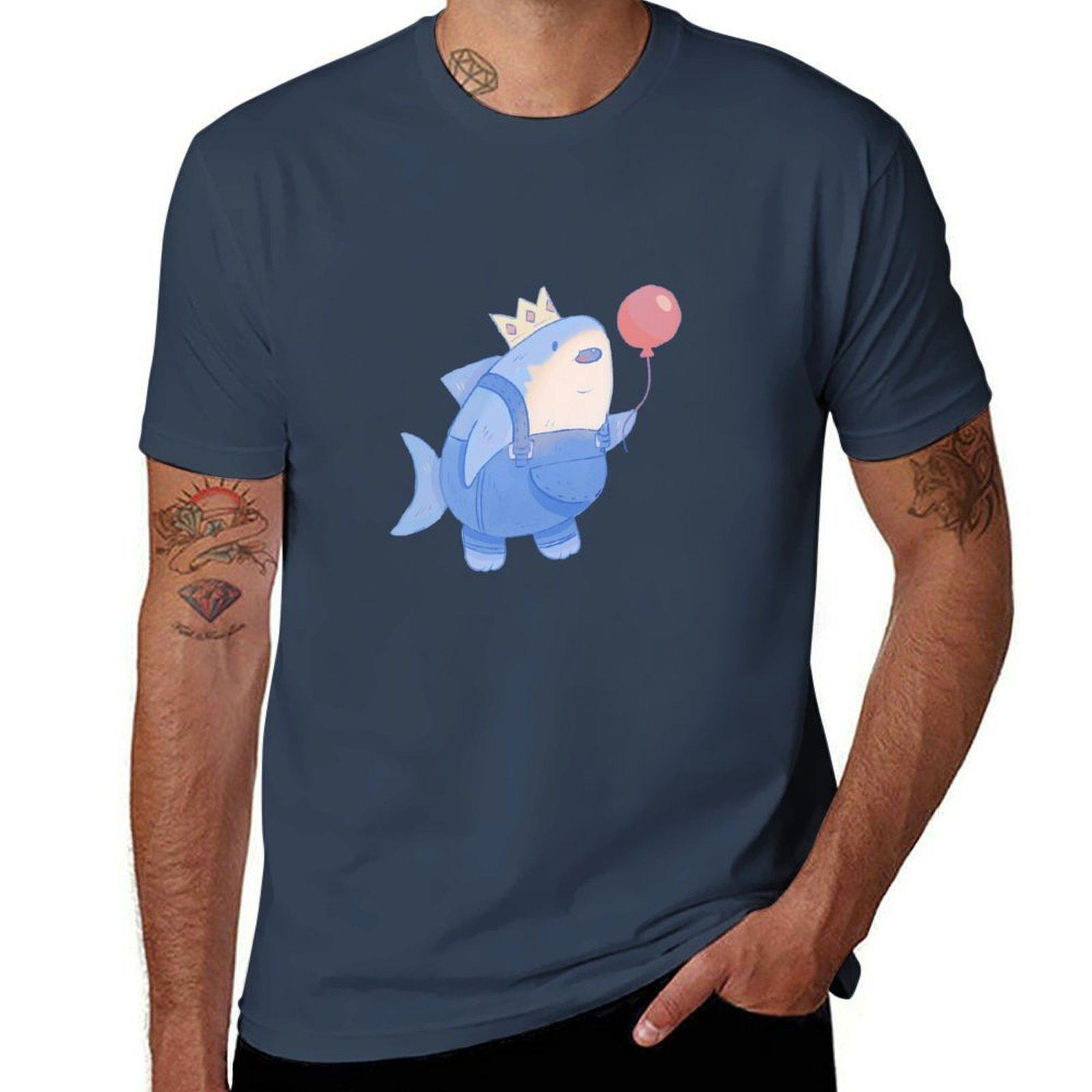 Shark with balloon design Shark lover Shark fan TShirt Classic Graphic Short Sleeve Top S