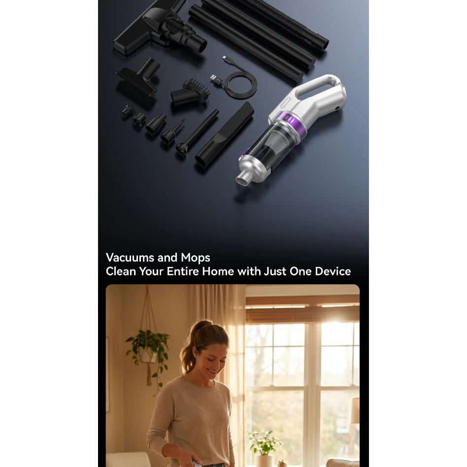 Handheld Vacuum Cleaner 20000PA Large Suction, Portable Blowing and Suction All-in-one Machine, Car and Household Dual-purpose