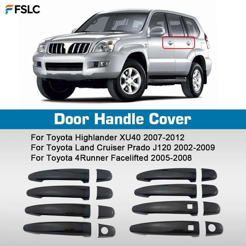 Car Decoration Black Door Handle Cover For Toyota Highlander 2007-2012 Land Cruiser Prado J120 4Runner 2005-2008