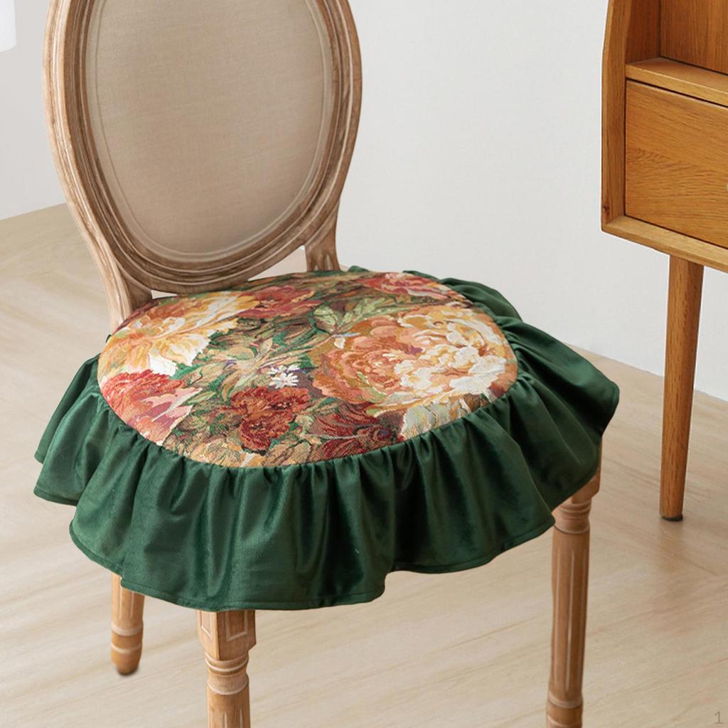 Chair Cushion Stool Floral Pattern Vintage Spring Thickened Seat Pad for