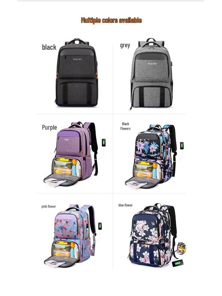 2024 Stylish Waterproof Backpack with Insulated Lunch Bag for Middle School Girls