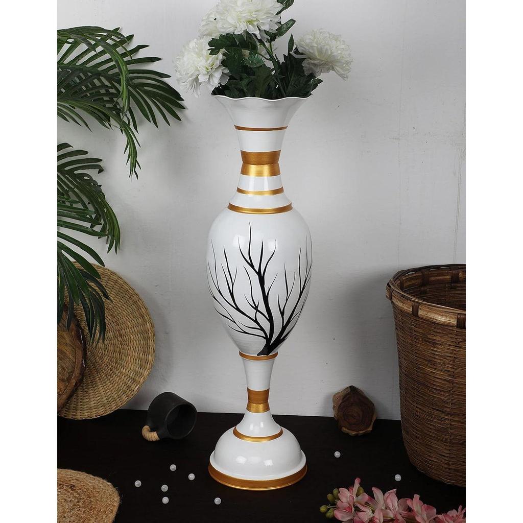Flower Vase Big Size for Living Room Corner - 25 Inches Long - White Tree -Pack of 1