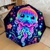 1pc Glowing Jellyfish Cosmic Art Umbrella with Plastic Handle,Suitable for All Seasons Home Travel Outdoor UmbrellaDD194