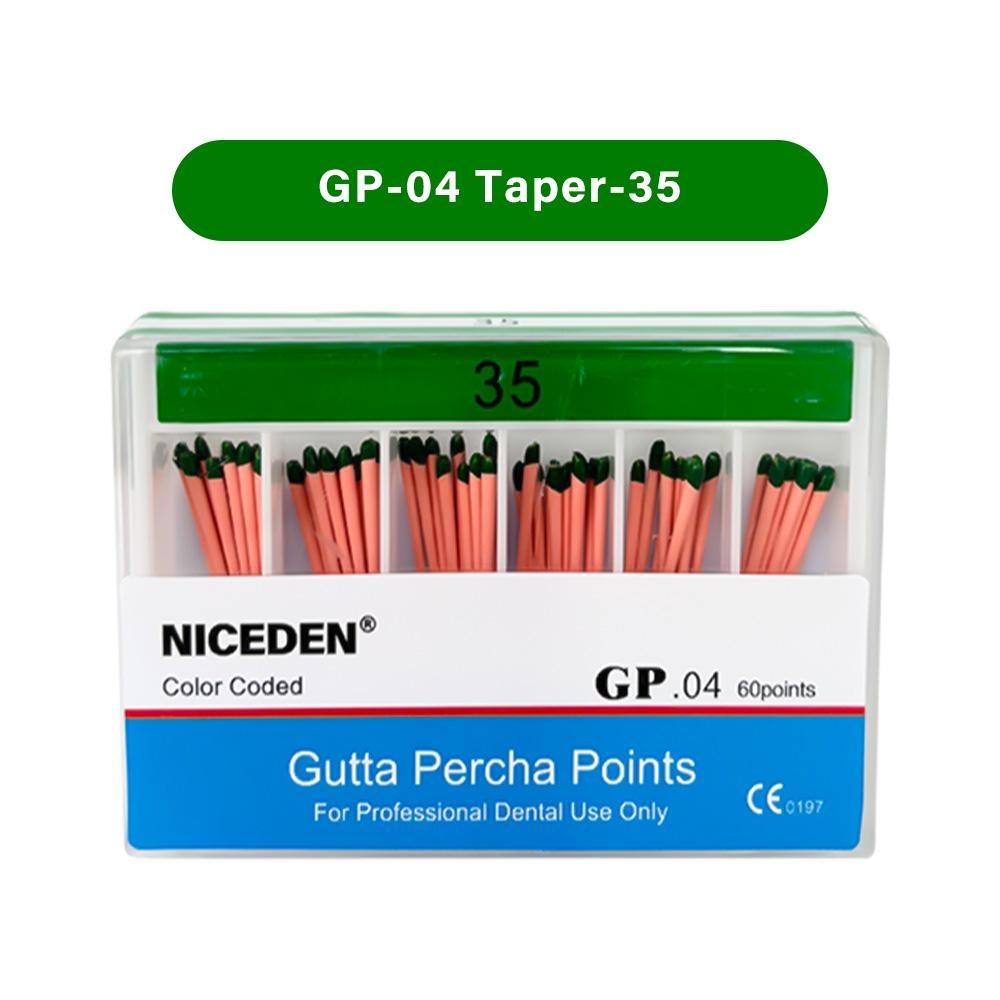 Niceden Dental Gutta Materials Percha Root Points Endodontics Cotton Fiber Tips Dentistry GP Canal Taper 02 04 06 #15-40 F1-F3