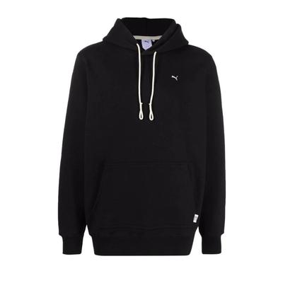 Puma Solid Color Pullover Hoodie With Embroidered Logo Men Hoodies Black 533464-01