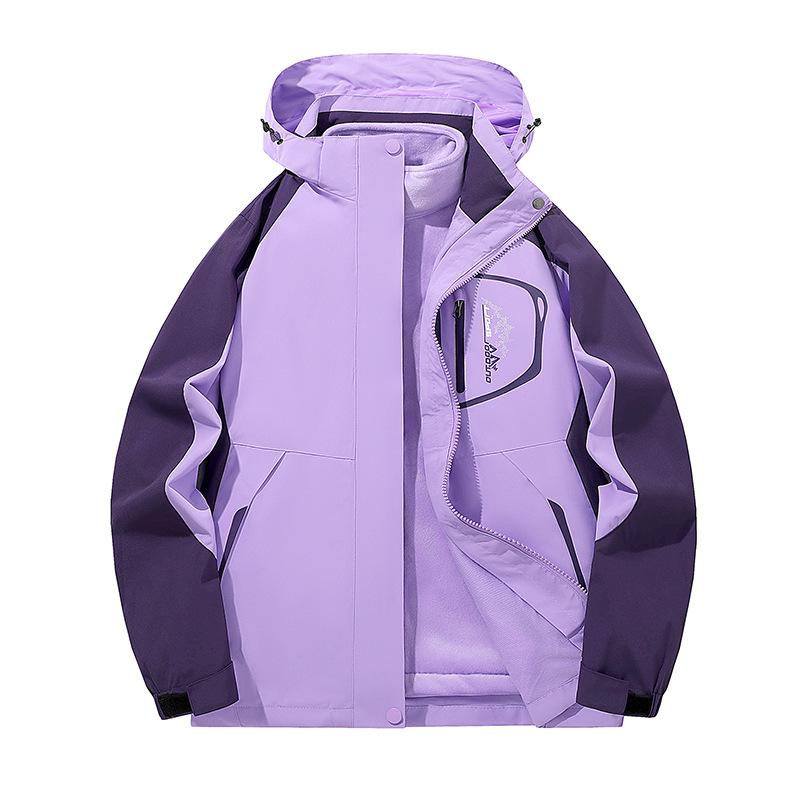 

Женская куртка для активного отдыха Три-в-одном Съемный ветрозащитный плащ Флисовая куртка для пар в качестве нижнего слоя Куртка для альпинизма 4XL