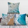 White Foamy Waves On the Beach Cushion Cover For Pillow Printing Sofa Decoration Home Room Coffee Shop Office Nordic Simplicity