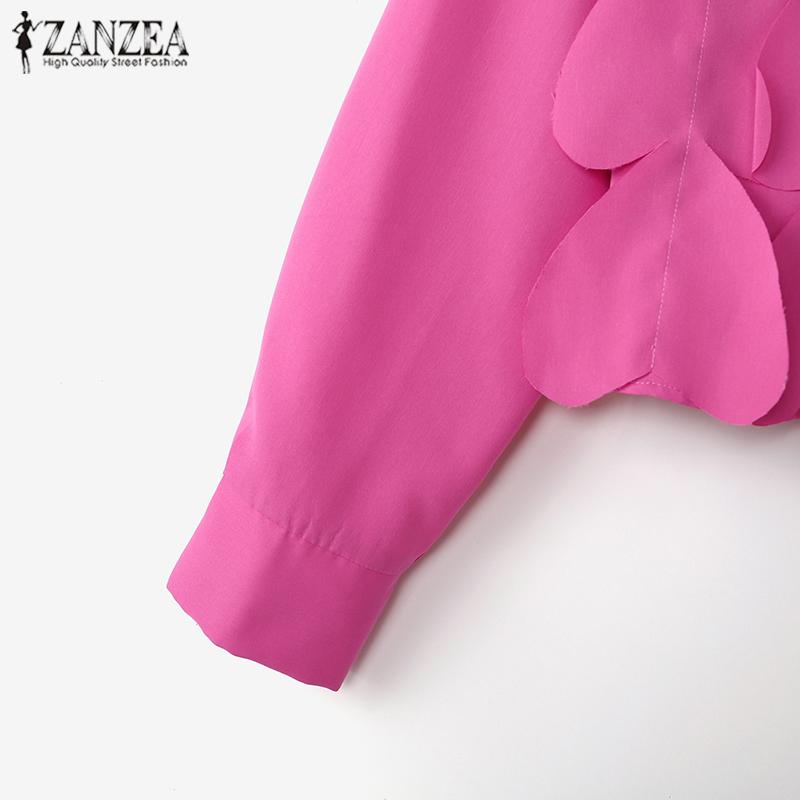 ZANZEA Dámská módní košile s dlouhým rukávem s potiskem srdce