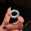Luxury Shiny Blue Zircon Rings For Women Girls Exquisite Rhinestone Splicing Knot Knuckle Ring Bride Wedding Party Jewelry Gift